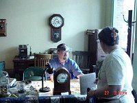 Chuck explains what he is doing to one of the many interested park visitors.