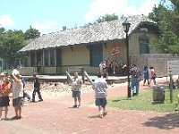 This is the old Fate, TX railroad depot that was donated to the park. It was an ideal location to display the railroad watches and self-winding clocks that played such an important part in railroad transportation.