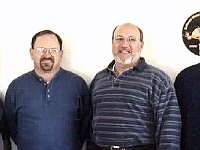 (Left to Right)  Stan Lunday, Chuck Edwards, Len Kaufman and Gary Mowery.  This class was taught by Phil Gregory.  The fundamentals of Roman Numeral dials, materials, and tool preperation were reviewed and practice dials were made. Some students completed a needed dial.