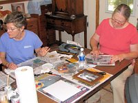 Katherine Lindsay and Carrie Williams getting their transfers ready to paint.