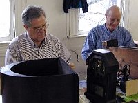 Gary Mowery and Larry Grubb work on their 'projects'.