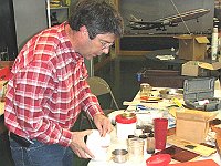 Craig Burgess illustrating hot hide glue-the making and the uses of hot hide glue.