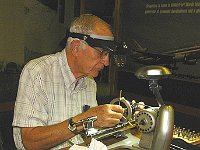 Bob Langston on a lathe.