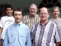 (Left to Right)  Ronald Hollien, Myrna Haddad, Ryan Haddad, John Tope, Paul Hopson, Russ Aikins, Marcia Thompson, and Gerald Greener. This class was taught by Ron Van Ness.