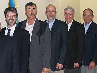 New officers were elected.  (Left to Right)  Bill Edwards, President; Craig Burgess, Vice President; Bill Andrle, Secretary/Treasurer; Phil Ball, Convention Director; Larry Grubb, Education Director; Bruce Woolridge, Mart Director; and Chuck Edwards, Past President.