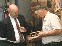 New Chapter president Phil Ball presents the outgoing president Bill Andrle with a plaque and a lifetime membership in Chapter 124.  Bill has done an outstanding job as Chapter 124 President!