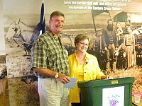 President Pam Tischler presented a thank you to John Acker who has done an outstanding job as our Newsletter editor for the last 2 years.  John is passing that responsibility to Peter Crum.