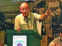 Following a delicious Mexican catered lunch, an auction was held.  Auctioneer Bruce Wooldridge here takes a bid on one of the many items which were auctioned.