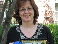 Karen Summerville won a first place ribbon for her reverse glass painting!  Way to go Karen!!